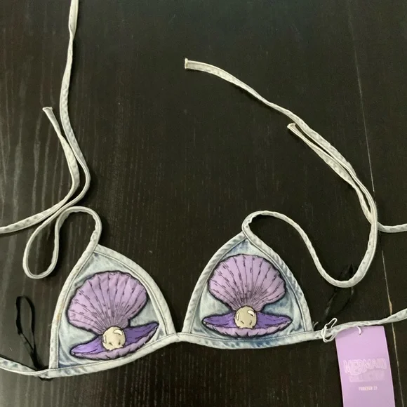 Clamshell & pearl 90s fit jean bralette size small - Picture 3 of 3